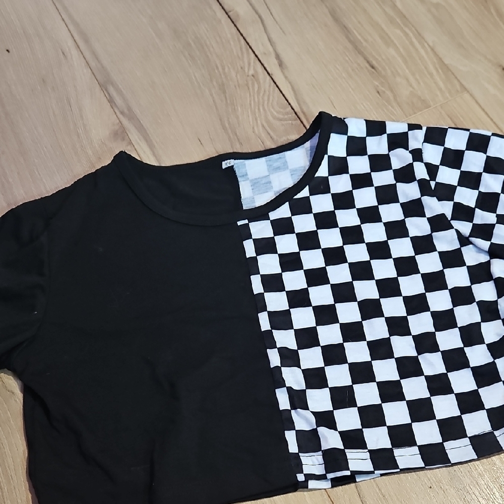 Checkered Black and White Kids Shirt